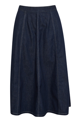 My Essential Wardrobe Nederdel - MaloMW 143 Skirt, Dark Blue Un-Wash