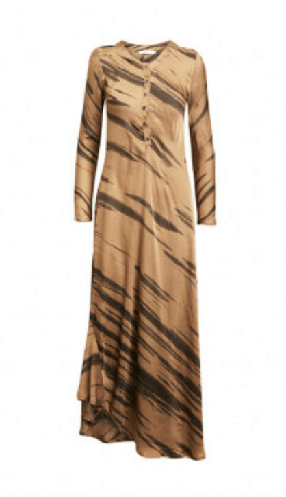 Rabens Saloner Kjole - Noell Wild Stripe Long Dress, Nougat