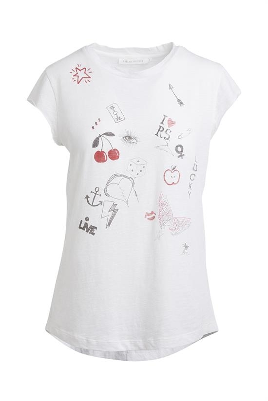 Rabens Saloner T-shirt - Nella Symbols T-shirt, Off White
