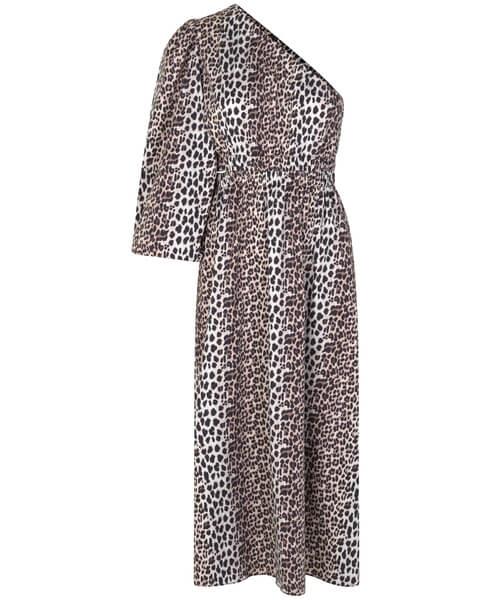 Notes Du Nord Kjole - DASSY One Shoulder Dress, Leopard