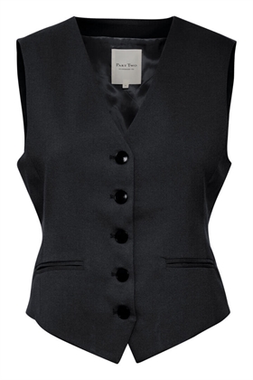 Part Two Vest, RikkePW Waistcoat, Black