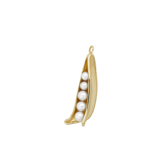 Anna+Nina Vedhæng - Pearly Peapod Earring Charm, Gold plated