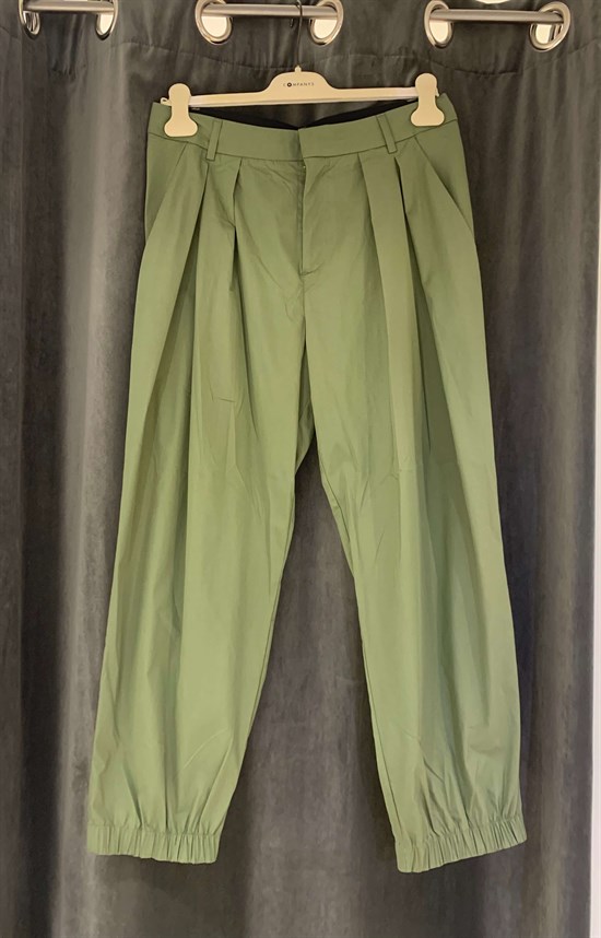Rabens Saloner Bukser - Perla Parchment Pelat Pant, Green