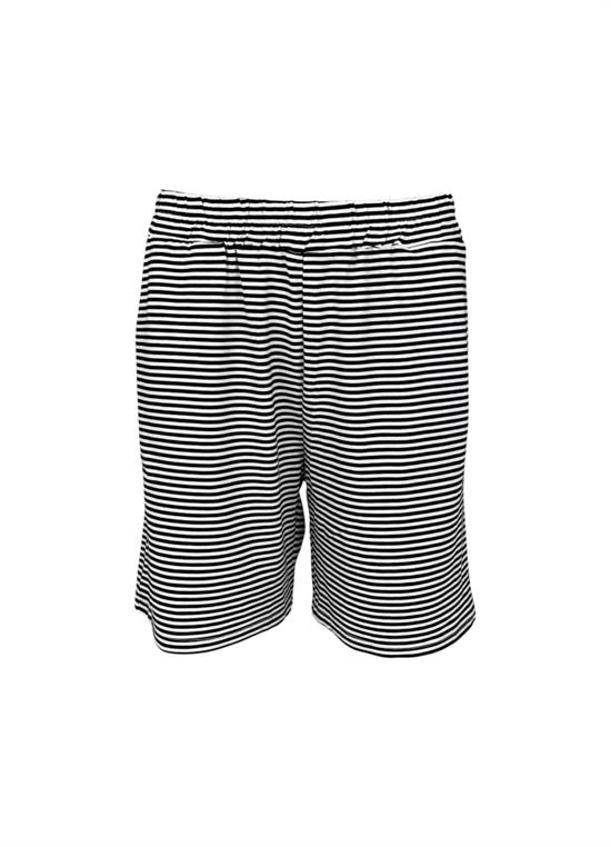 Black Colour Shorts - Polly Striped Shorts, Black