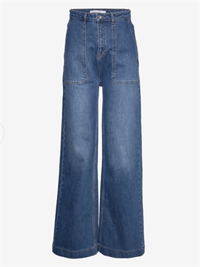 Rabens Saloner Jeans - INGRID Denim Wide Leg Pant, Washed Denim