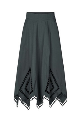 Rabens Saloner Nederdel - Maze Embroidery Anglaise Skirt, Caviar Black
