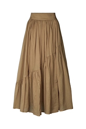 Rabens Saloner Nederdel - Polonia - Angled Gather Skirt, Moss