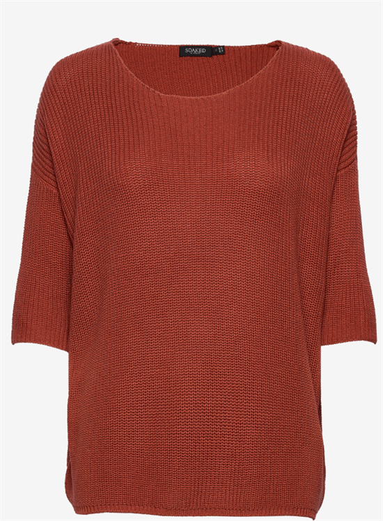 Soaked in Luxury Strik - SLTuesday Cotton Jumper, Barn Red