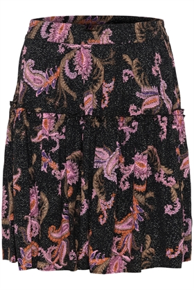 Saint Tropez Nederdel - BeninaSZ Skirt, Black Paisley