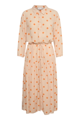 Saint Tropez Kjole - UedaSZ Maxi Dress, Orange Peel Big Dots
