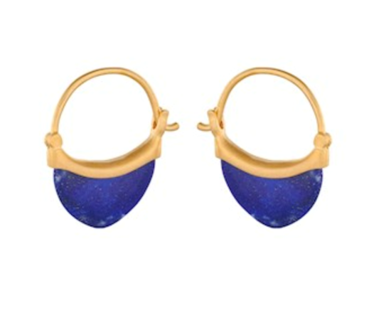Pernille Corydon ¿reringe - Small Lapis Lazuli Earrings, Guldbelagt