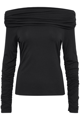 Soaked In Luxury Bluse - SLHanadi Drape Top LS, Black 