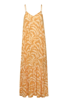 Soaked In Luxury - SLZaya Strap Dress, Chamois Dot Leaves Print