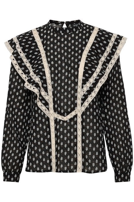 Soaked In Luxury Skjorte - SLlinetta Blouse LS, Black Block Print