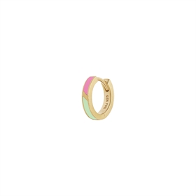 Stine A Øreringe - 1275-02-S Petit Circus Huggie Earring, Fresh Pink & Mint Green Enamel Gold