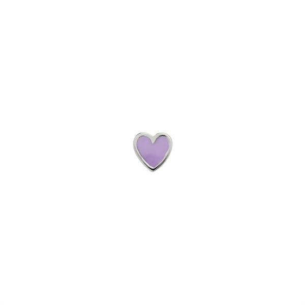 Stine A Øreringe - 1181-00-P PETIT LOVE HEART, Purple Sorbet Enamel - Silver