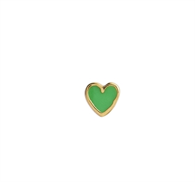 Stine A Øreringe - 1181-02 PETIT LOVE HEART Green, Gold