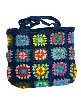 Sirups Egne Favoritter Taske - Crochet Mini Tote Bag, Navy