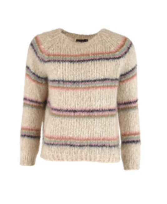 Black Colour Strik - Tilde Knit Sweater, Cream