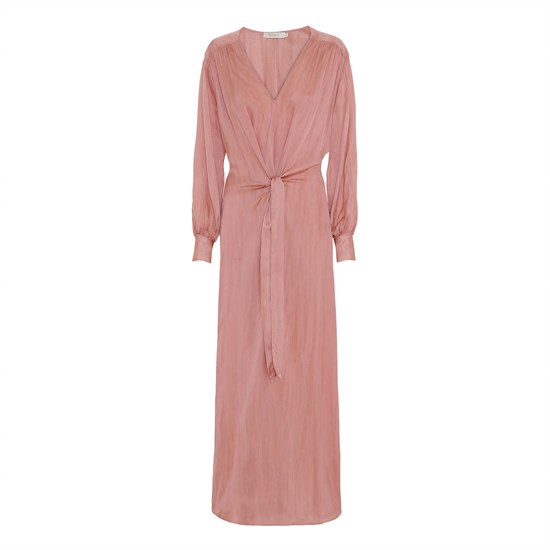 Rabens Saloner Kjole - Bria Astral Tie front dress, Petal Pink