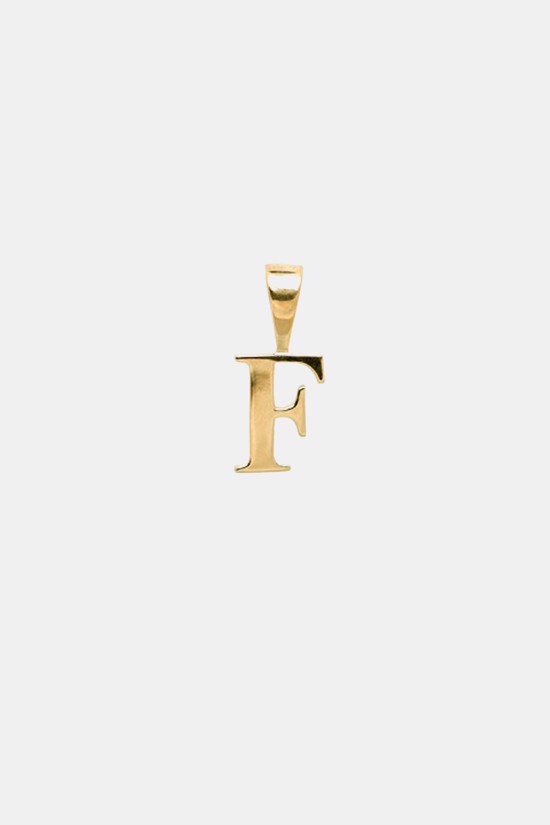 Anna+Nina Vedhæng - Initial Charm F, Goldplated