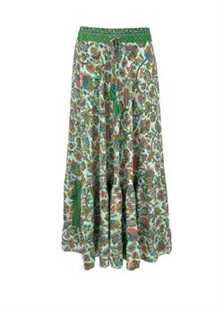Black Colour Nederdel - 39102 BCLUNA Maxi Frill Skirt, Green Calypso