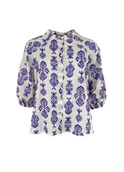 Black Colour Skjorte - 40252 BCIKAT Shirt, Off White/Purple