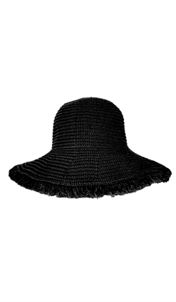 Black Colour Hat - 9723 TRIXIE Paper Straw Hat, Black