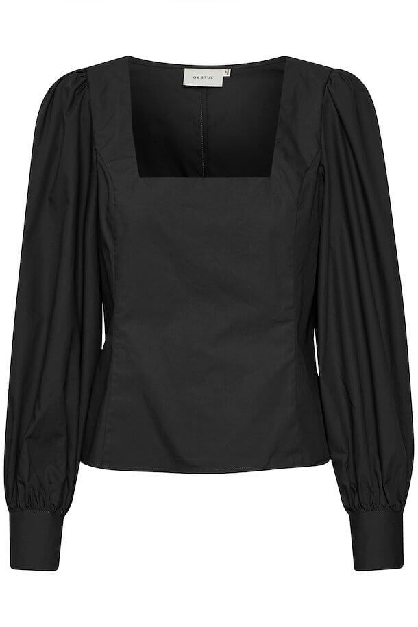Sightseeing Indica G Gestuz Bluse - ElvanaGZ Shirt, Black
