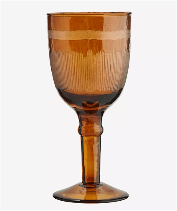 Madam Stoltz Glas - Hammered Wine Glass, Amber