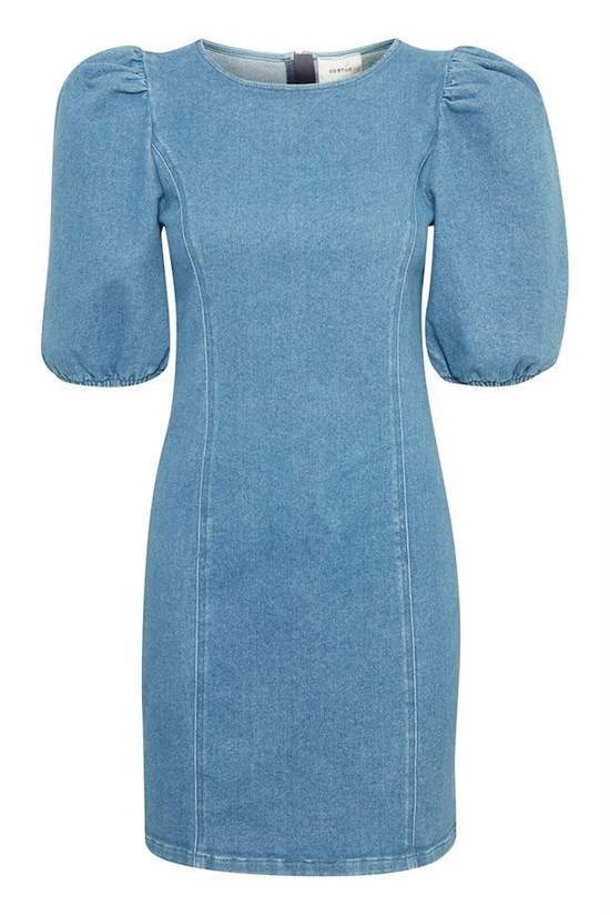 Gestuz Kjole - AstridGZ roundneck Dress ZE2, Denim Blue