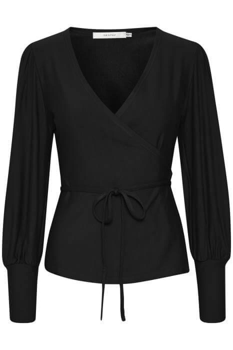Gestuz Bluse - RifaGZ wrap blouse, Black