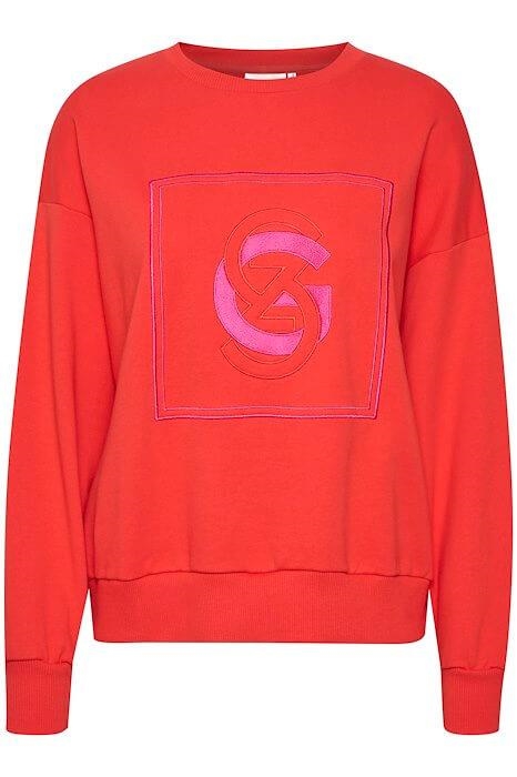 Gestuz Sweatshirt - TaraGZ Solid Sweatshirt, Red Alert